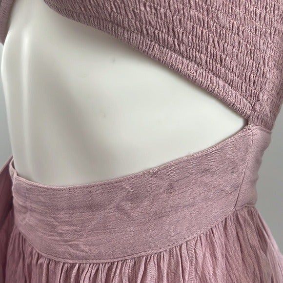 Olivaceous rayon lavender dress tube top halter attached to‎ wrap skirt - Picture 8 of 10